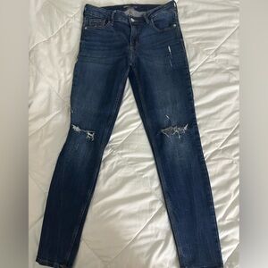 Women's Blue Distressed Jeans